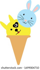 Happy animals, background, vector illustration