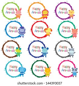 happy animals message board set