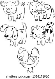 Happy animals and pets