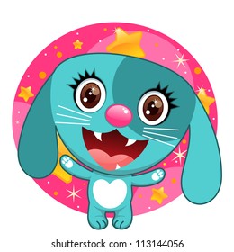 Happy Animals. Vector illustration of cute bear.