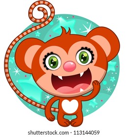 Happy Animals. Vector illustration of cute bear.