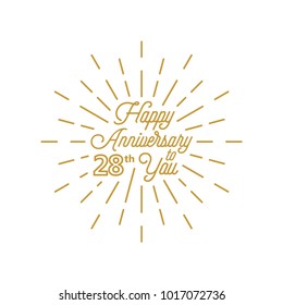 Happy anniversary 28 burst element design greeting card icon