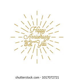 Happy anniversary 32 burst element design greeting card icon