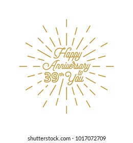 Happy anniversary 39 burst element design greeting card icon