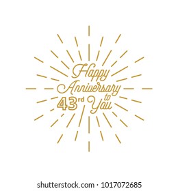 Happy anniversary 43 burst element design greeting card icon