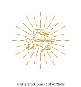 Happy anniversary 44 burst element design greeting card icon