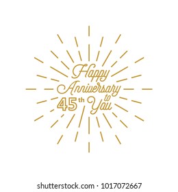 Happy anniversary 45 burst element design greeting card icon