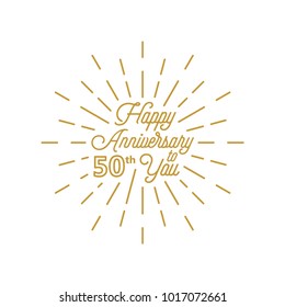 Happy anniversary 50 burst element design greeting card icon