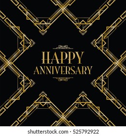 happy anniversary art deco invitation 