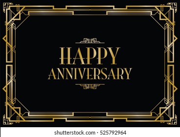 Happy Anniversary Art Deco Invitation 