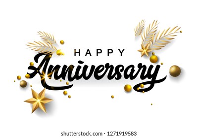 Happy Anniversary Beautiful greeting card poster - Vector