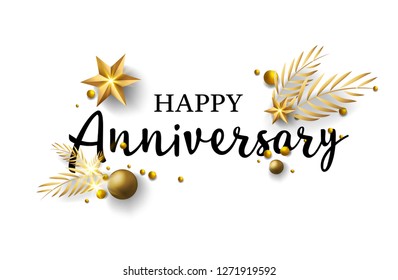 Happy Anniversary Beautiful greeting card poster - Vector