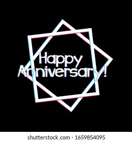 happy anniversary, beautiful greeting card background or template banner with black theme. vector design illustration
