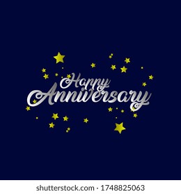 Happy anniversary, beautiful greeting card background or banner with star theme. design illustration