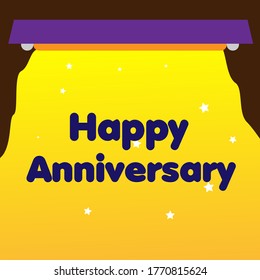 happy anniversary, beautiful greeting card background or banner with light of lamp theme. vector