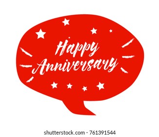 Happy Anniversary, Beautiful greeting card poster with comic style text