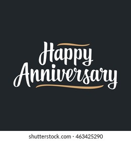 Happy Anniversary. Black Background.