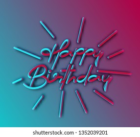 Happy Anniversary Calligraphic 3d Pipe Style Text Vector illustration Design