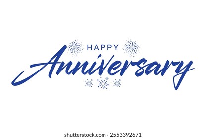 Happy Anniversary Calligraphic lettering design for greeting card