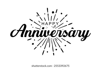 Happy Anniversary Calligraphic lettering design for greeting card