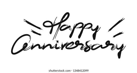 Happy Anniversary Calligraphic Modern Font Style Text Vector illustration Design.