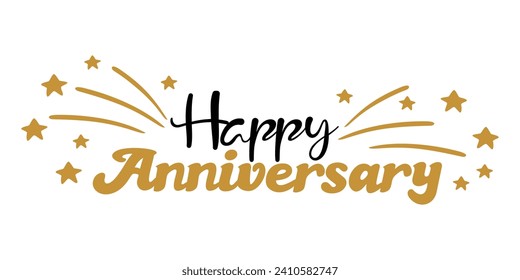 happy anniversary calligraphy design. luxury celebrating text.