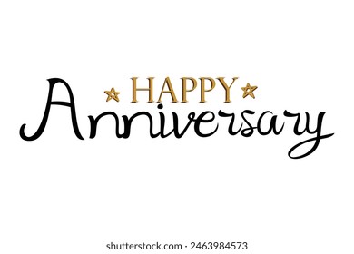 happy anniversary calligraphy design. luxury celebrating text.