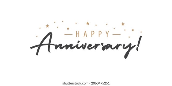 Happy Anniversary Calligraphy Inscription Greeting Banner Stock Vector 