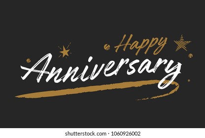 Happy Anniversary Card Beautiful Greeting Banner Stock Vector (Royalty ...