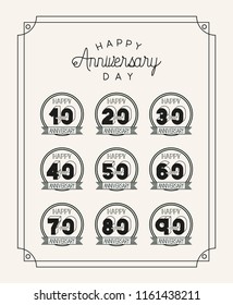 happy Anniversary card with decades