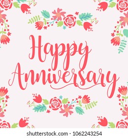 Happy Anniversary Card Design Stock Vector (Royalty Free) 1062243254