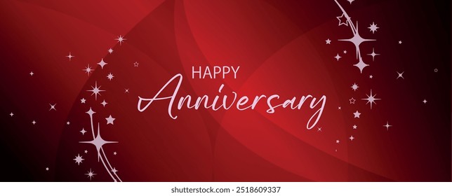 happy anniversary card on red background	