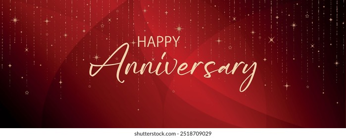 happy anniversary card on red background	