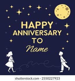 Happy anniversary card, poster design