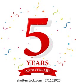 Happy Anniversary celebration with confetti