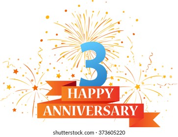 Happy Anniversary Celebration Fireworks Stock Vector (Royalty Free ...