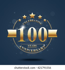 Happy anniversary celebration on Gold design