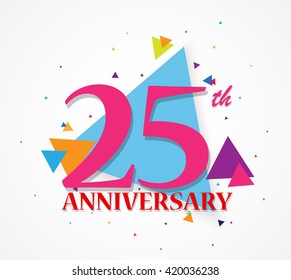 Happy Anniversary celebration with triangle shape