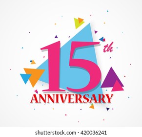Happy Anniversary celebration with triangle shape