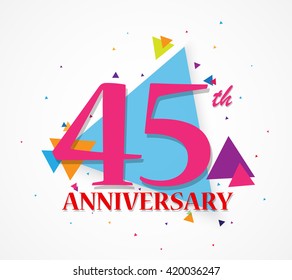 Happy Anniversary celebration with triangle shape
