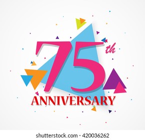 Happy Anniversary celebration with triangle shape