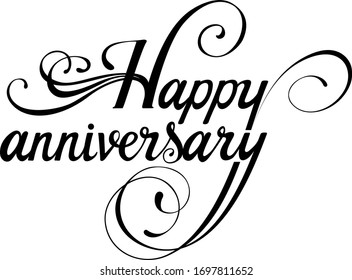 Happy Anniversary - Custom Calligraphy Text