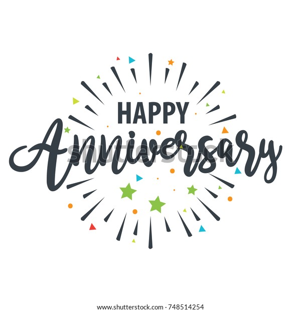 Happy Anniversary Design Template Stock Vector Royalty Free 748514254