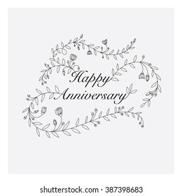 Happy Anniversary floral vector