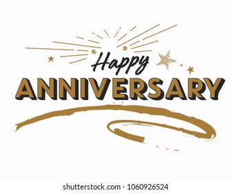 Happy Anniversary Card Beautiful Greeting Banner Stock Vector (Royalty ...