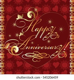 Happy Anniversary. Greeting card.