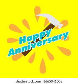 happy anniversary, greeting card background or template banner with labour theme. vector design illustration