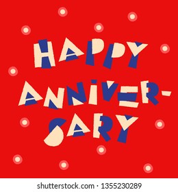 Happy Anniversary Greeting Quote Collection Cute Stock Vector Royalty Free 1355230289