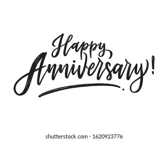 Happy Anniversary Lettering Text Banner Vector Stock Vector (Royalty ...