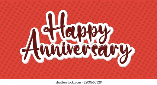 Happy Anniversary Hand Drawn Vector Lettering Stock Vector (Royalty ...